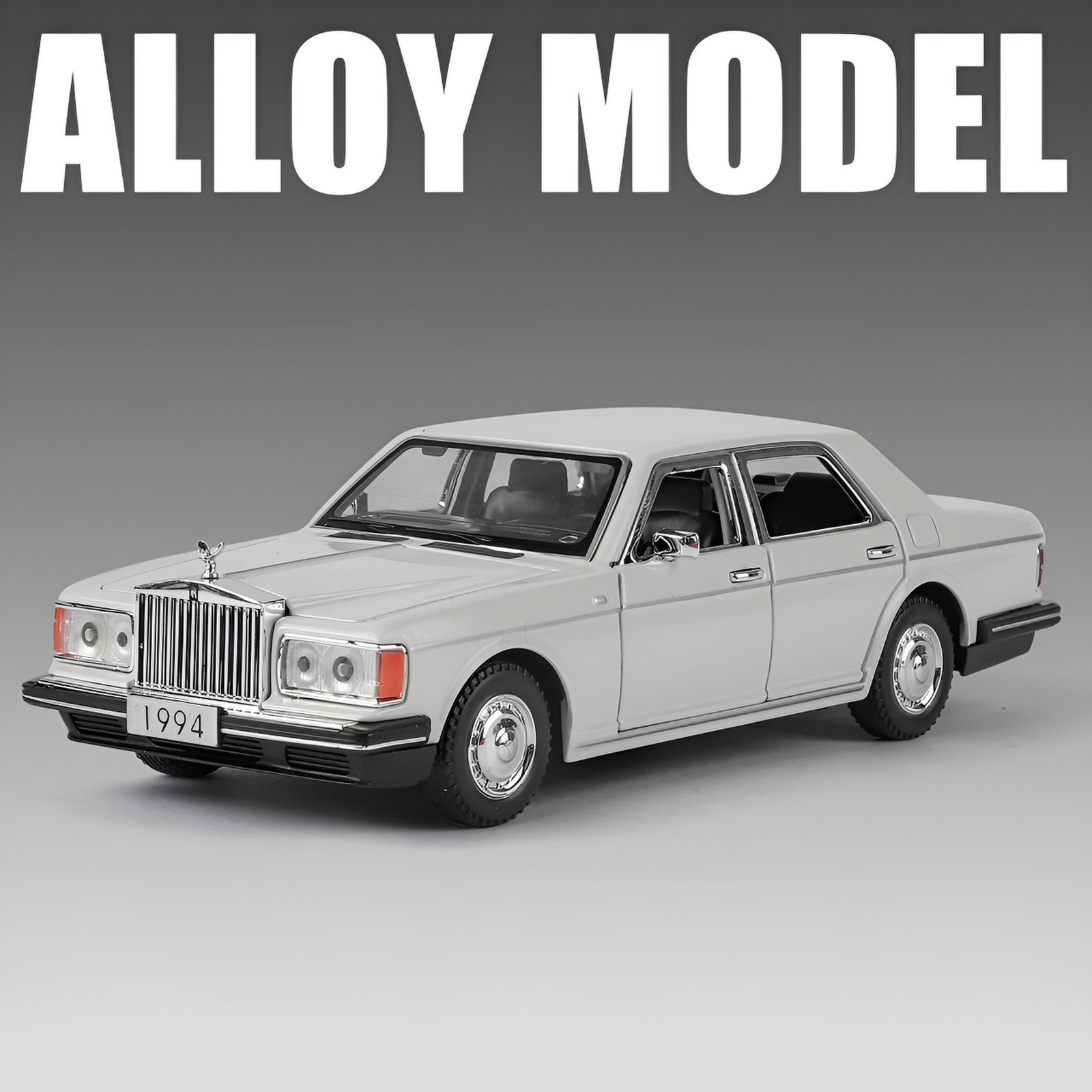 1:32 Vintage 1994 Rolls Royce Silver Spur Diecast-A Collectible Light Sound Toy