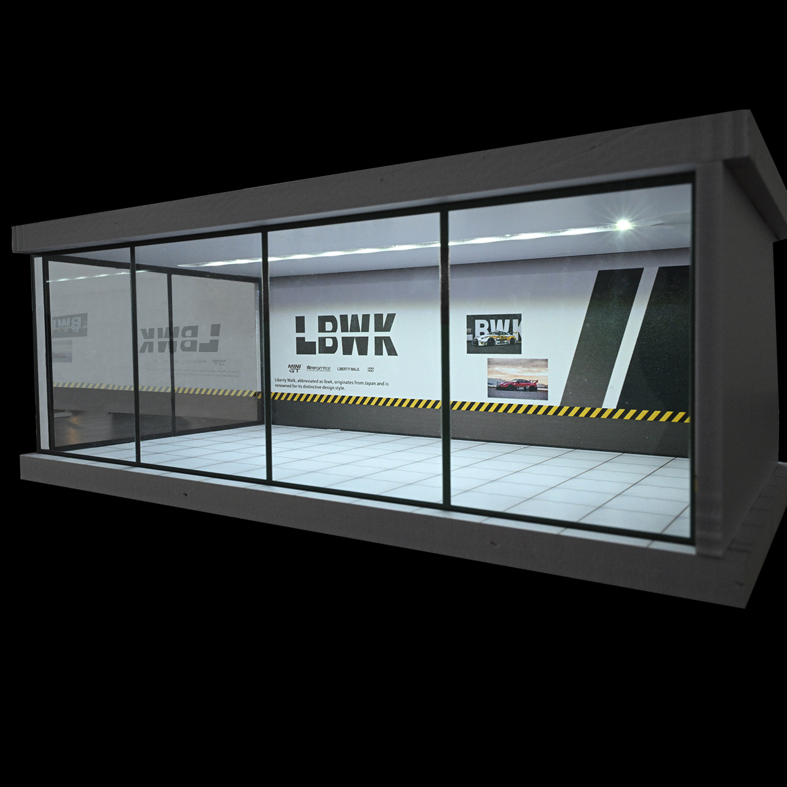 Diorama 1/64 Car Garage Model LED Lights City Car Showroom Scene Model Display