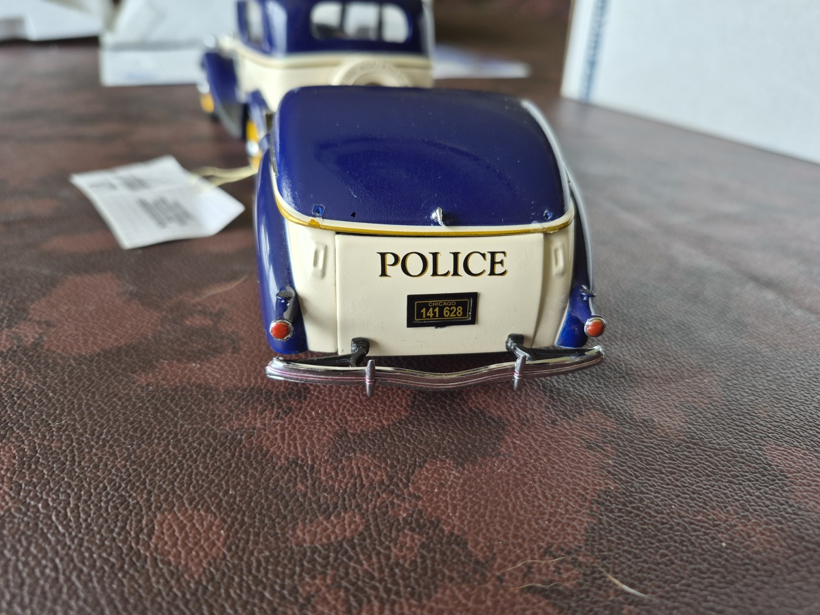 Franklin Mint 1933 Ford Tudor Police Car with Trailer & Paperwork Read Descrip.