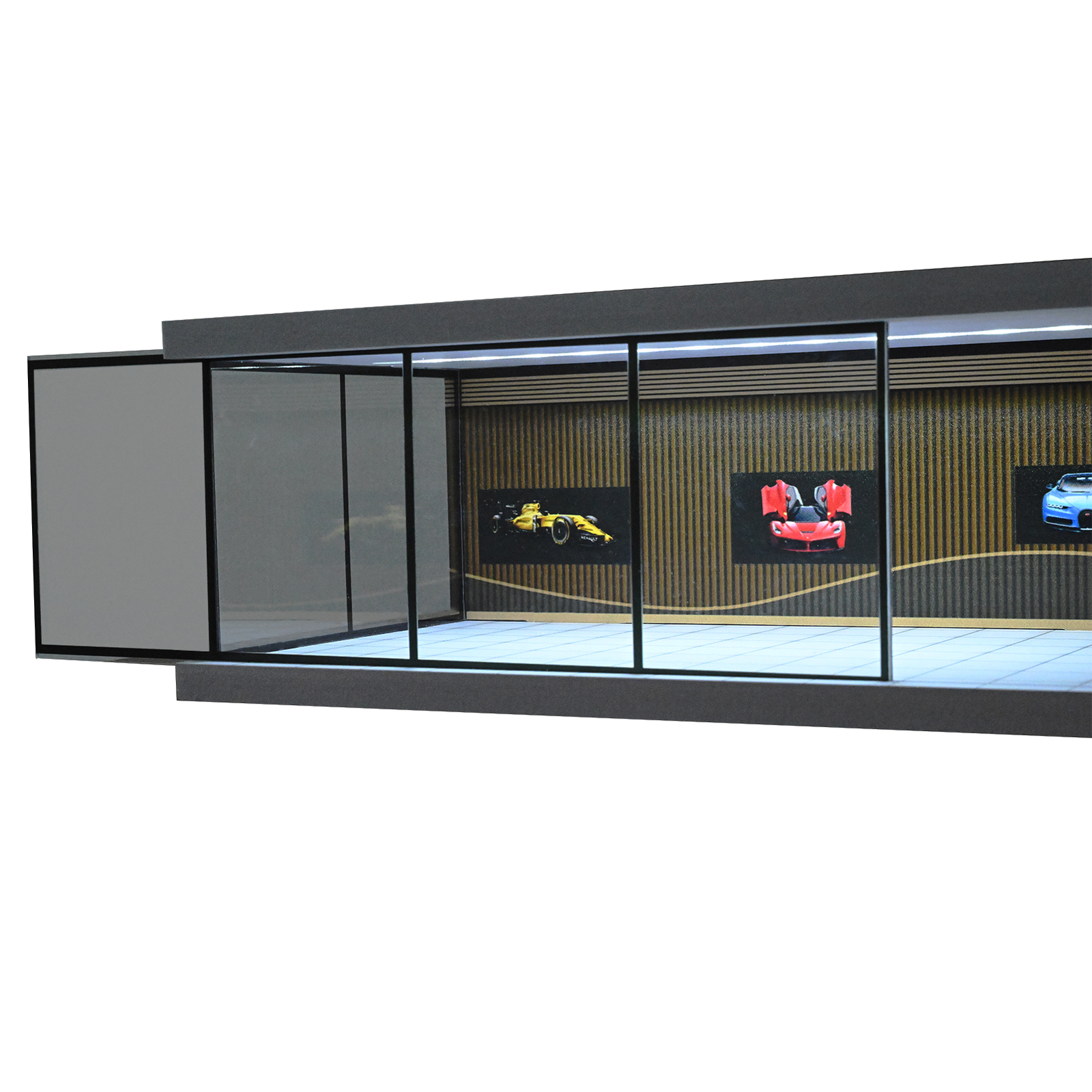 Diorama 1/64 Car Garage Model City LED Lighting Car Showroom Display Model Gifts