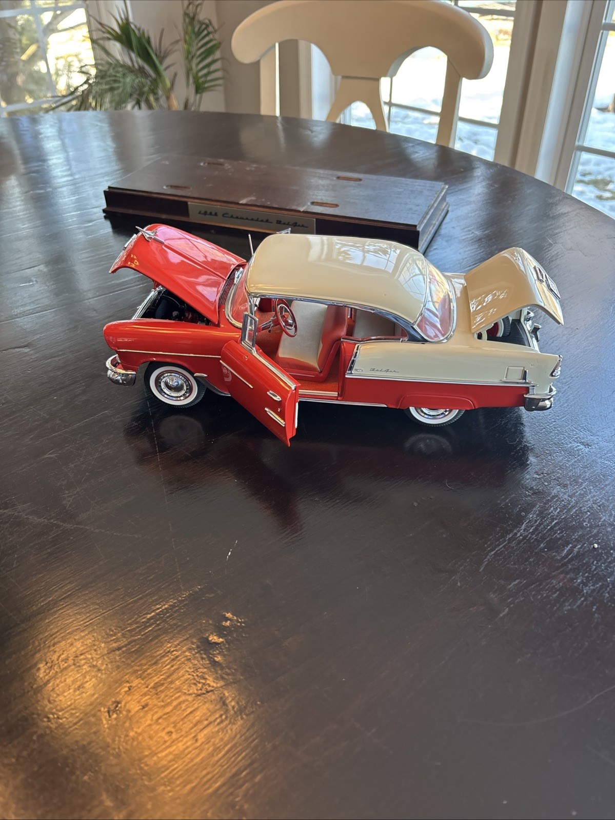 1955 Chevrolet Belair Danbury Mint With Stand Missing Mirror And Windshield Wipe
