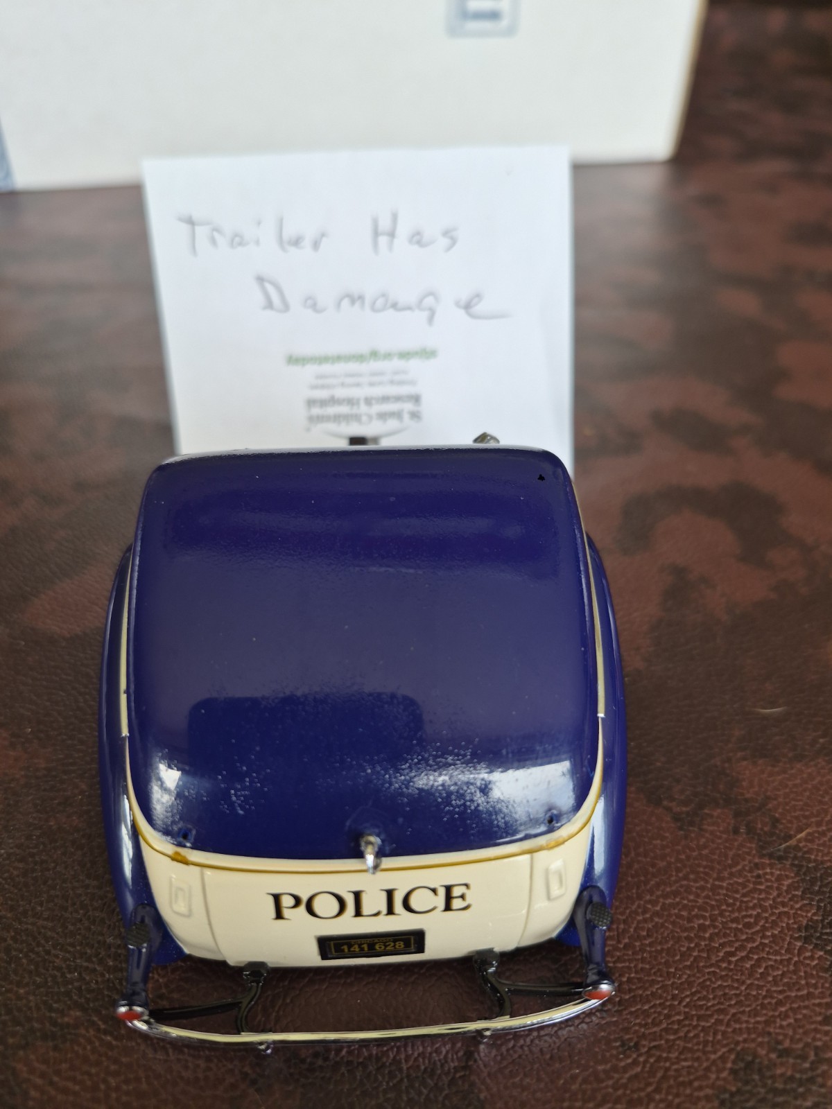 Franklin Mint 1933 Ford Tudor Police Car with Trailer & Paperwork Read Descrip.