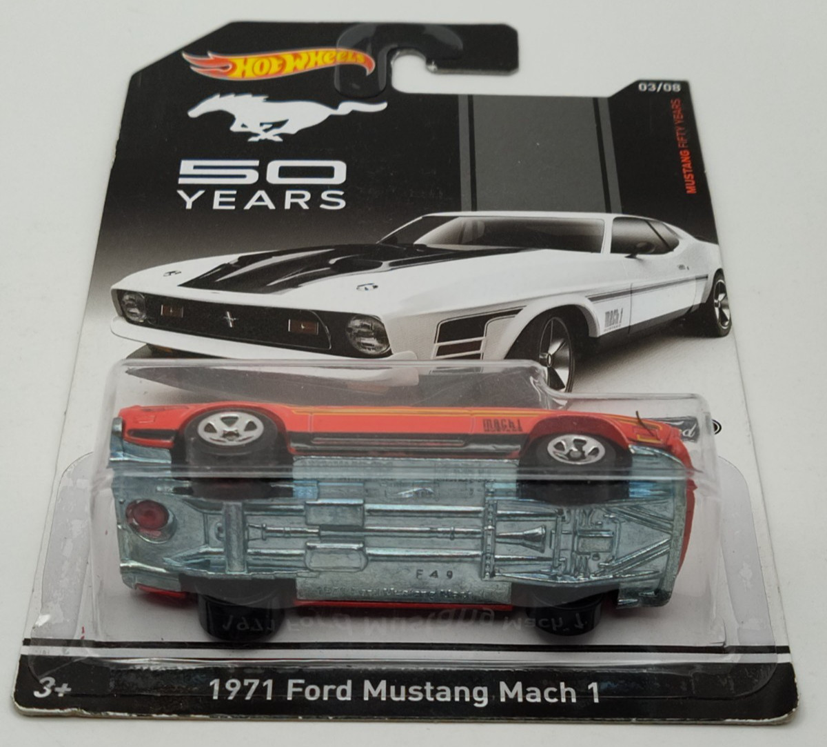 Hot Wheels Red ‘71 Ford Mustang Mach 1 50 Years 3/8 Walmart Exclusive