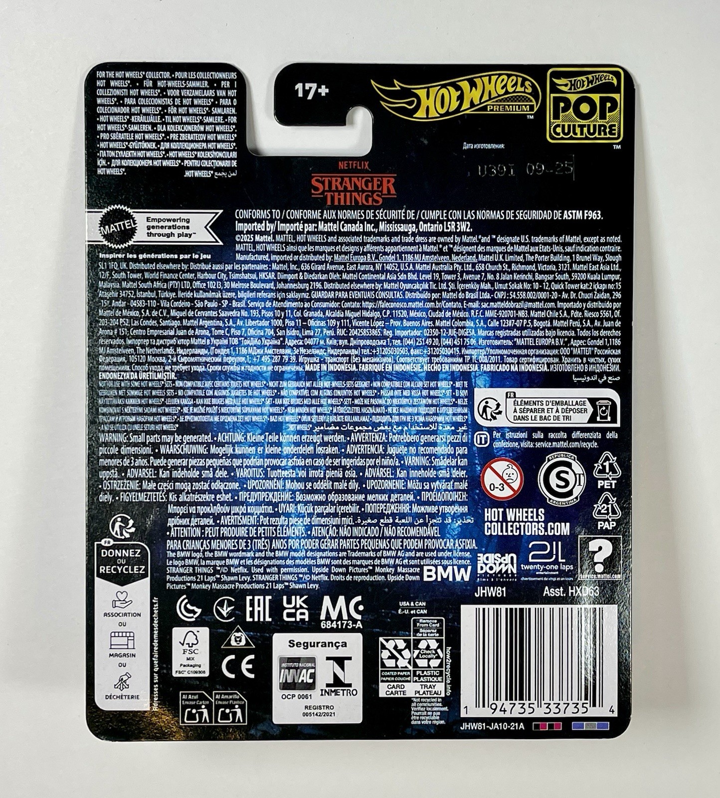 Hot Wheels Premium 2025 Pop Culture Stranger Things 1983 BMW 733i Diecast Car