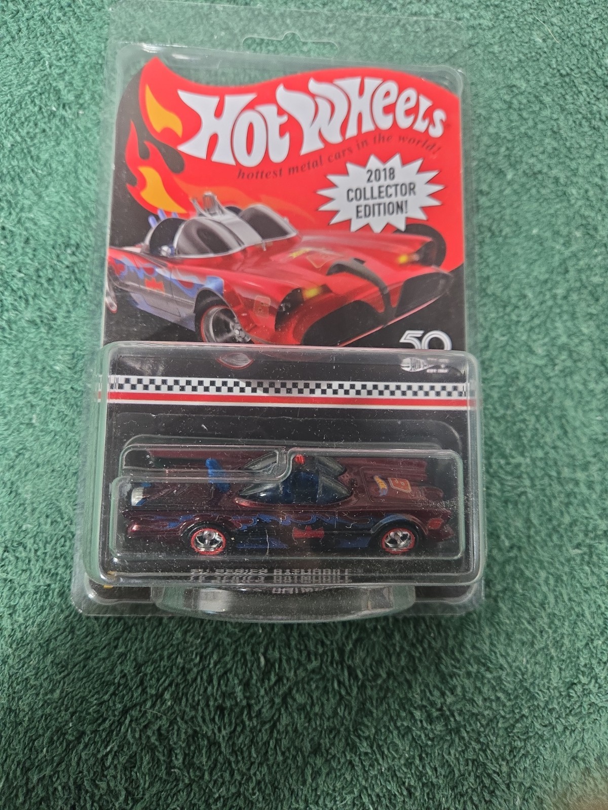 1)Hot wheels 50th Anniversary Mail-in Collector…TV Series Batmobile…Unopened