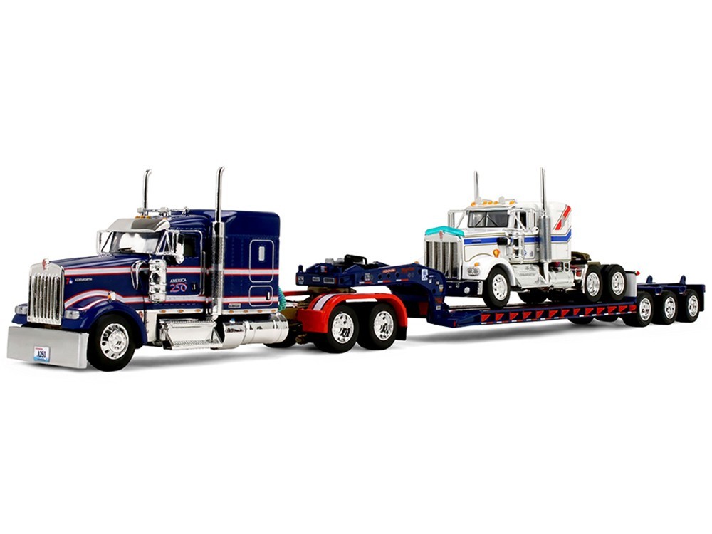 KENWORTH W900L & W900A W/LOWBOY TRAILER AMERICA 250 1/64 DCP/FIRST GEAR 69-2311