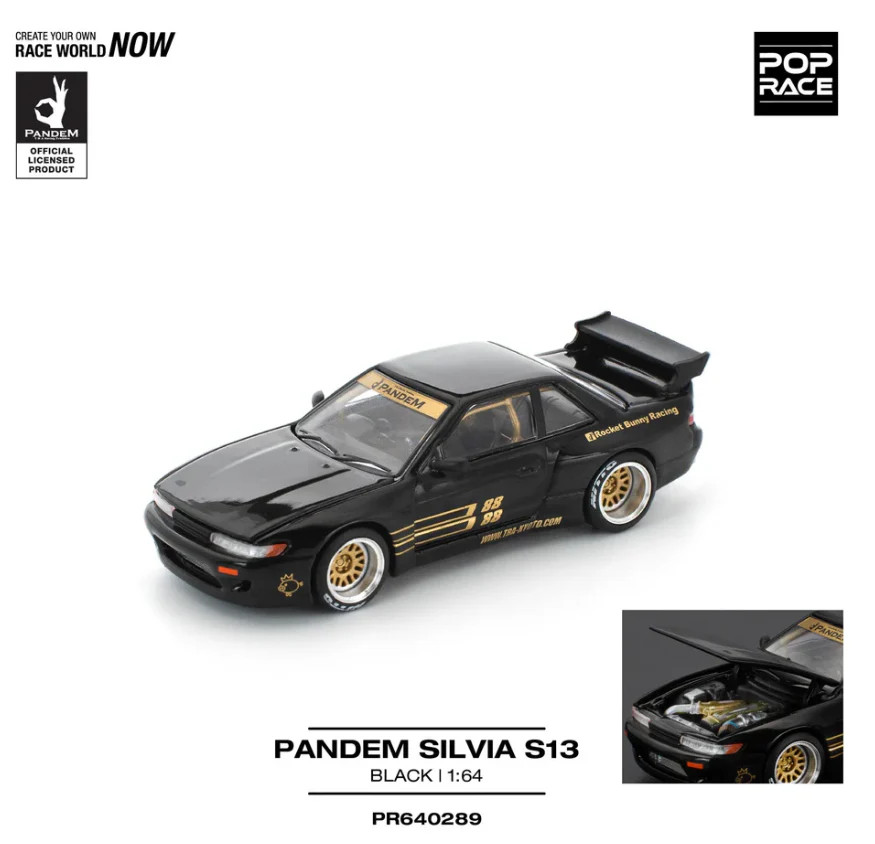 Pop Race 1/64 Pandem Nissan Silvia S13 – BLACK