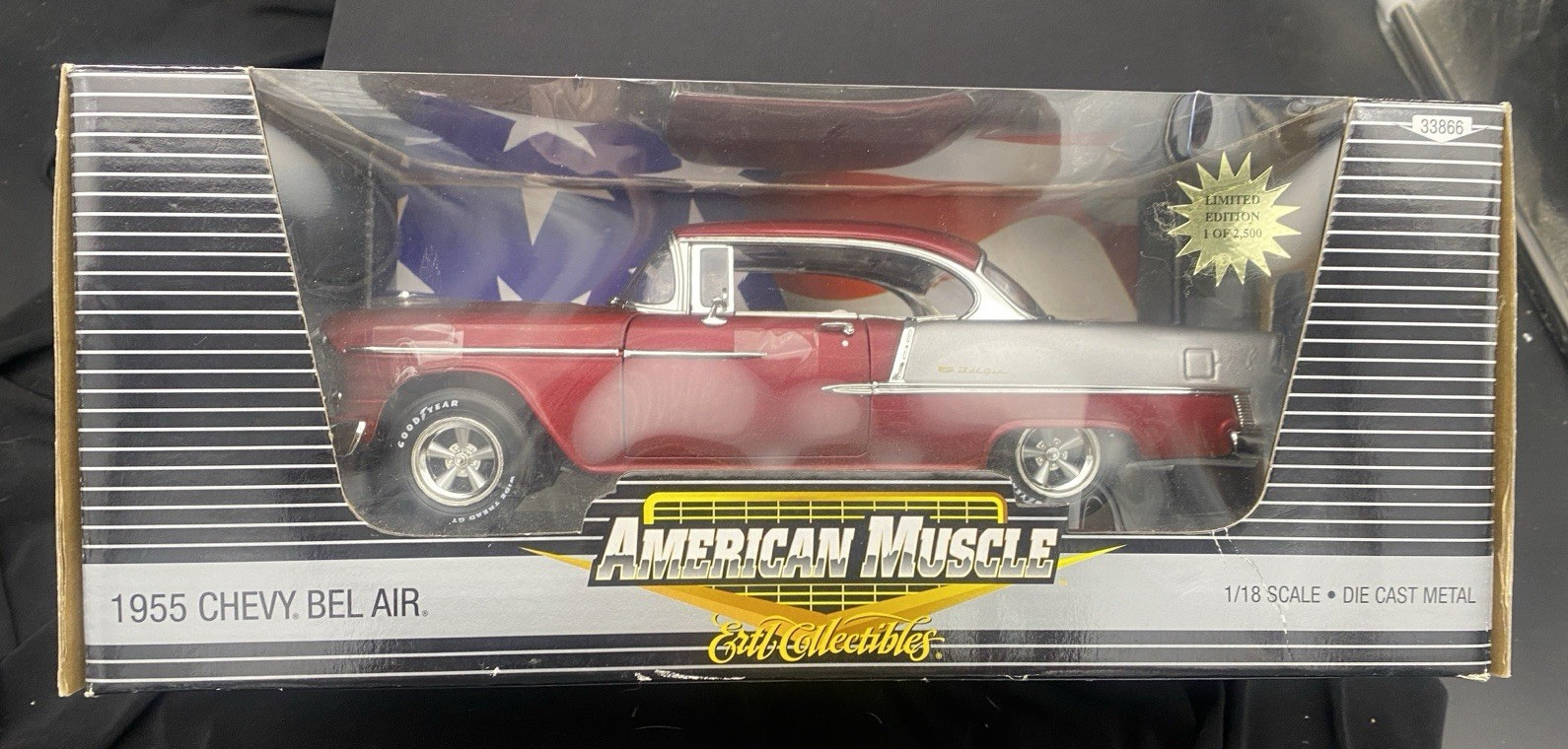 ERTL Amer Muscle 55 Chevy Bel Air Maroon & Silver Two-Tone Limited Ed.