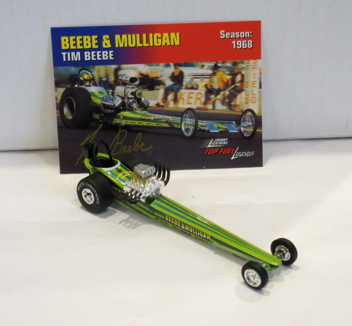JOHNNY WHITE LIGHTNING NHRA LEGENDS TIM BEEBE & MULLIGAN 1968 TOP FUEL DRAGSTER