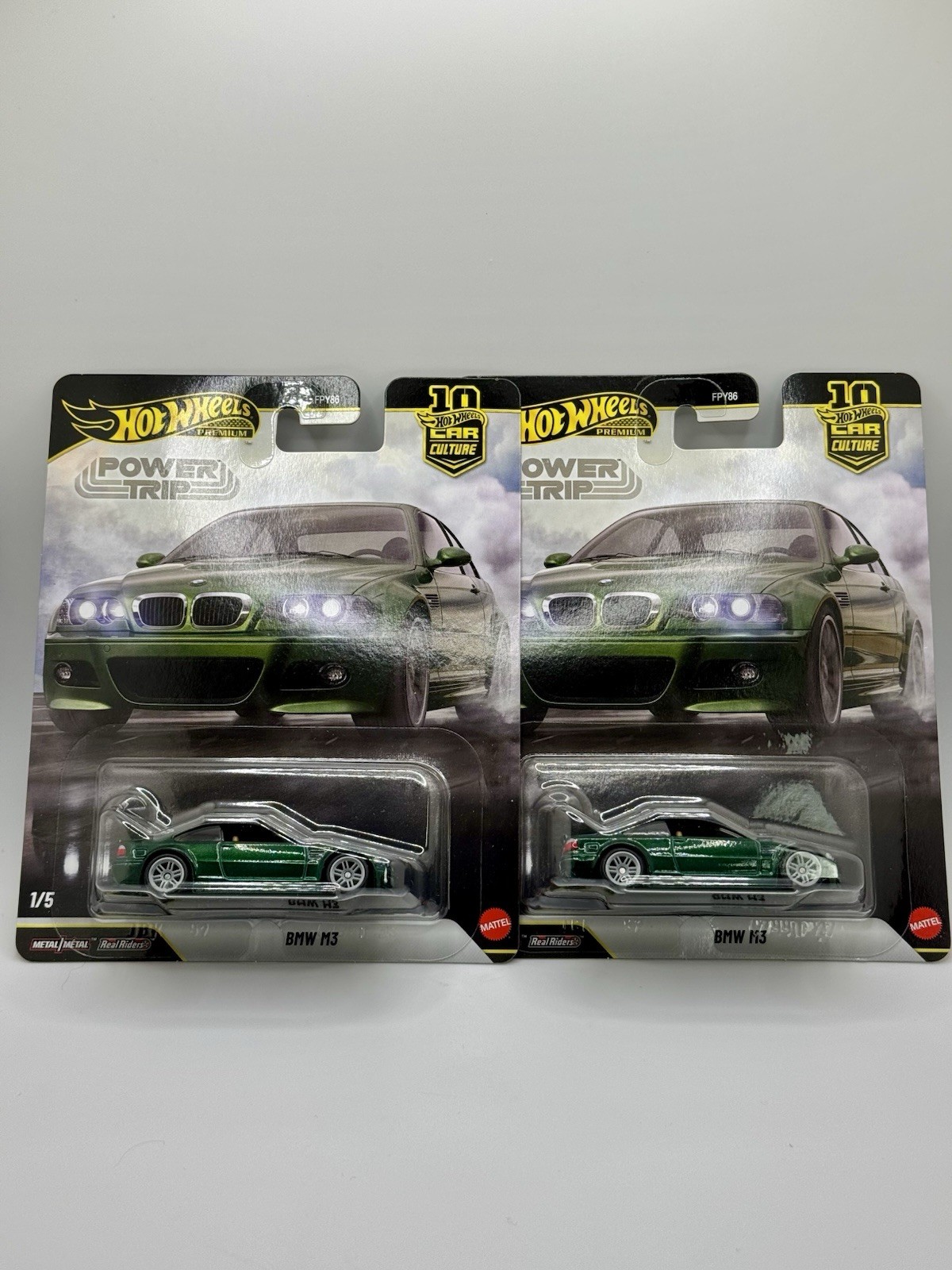 Hot Wheels BMW M3 E46 Green Power Trip FPY86-961 R 1/64 Lot Of 2