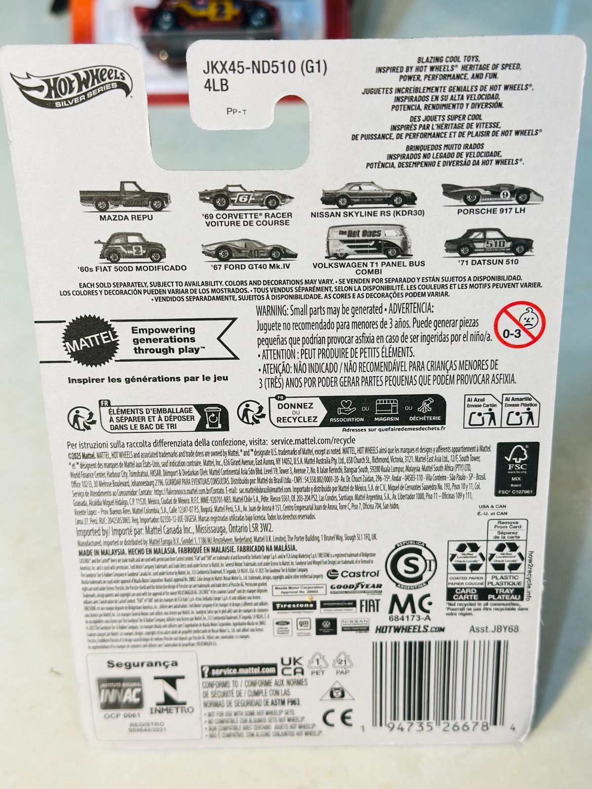 Hot Wheels The Hot Ones #6 ’67 Ford Gt40 MK.IV Silver