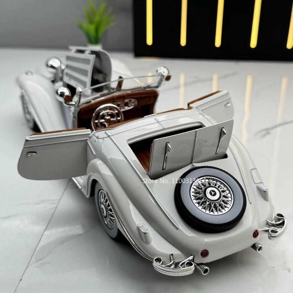 1:24 1936 Mercedes-Benz 500K Special Roadster Diecast Model Car Vintage Toy Gift