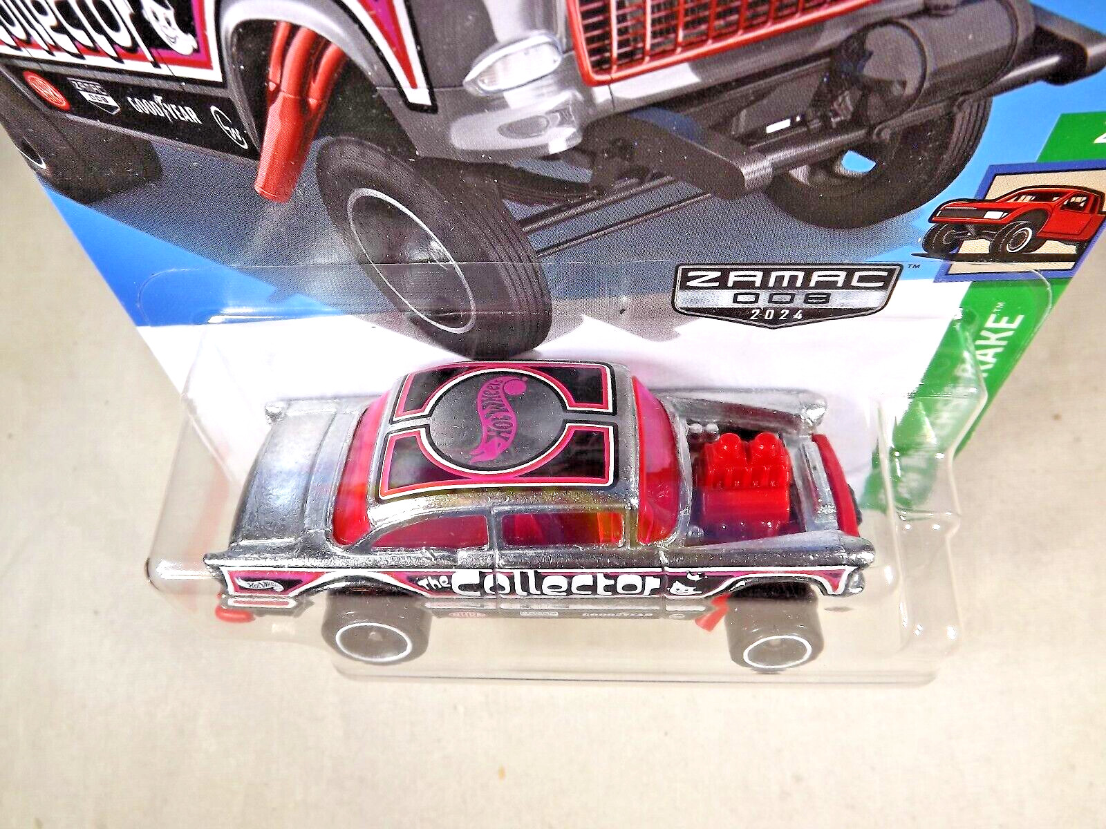 2024 Hot Wheels Walmart #8 Zamac #63 HW Reverse Rake 2/5 55 CHEVY BEL AIR GASSER
