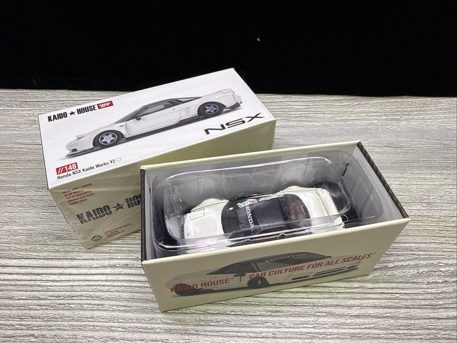 Kaido House x Mini GT 1:64 Honda NSX (NA1) Kaido WORKS V2 White KHMG148