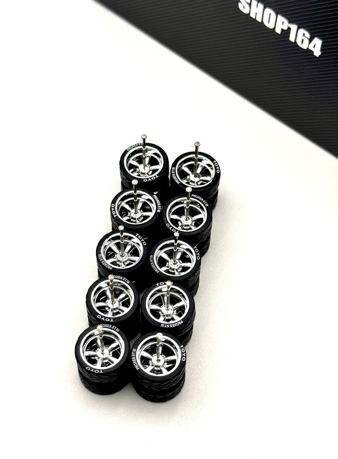 NEW 12.7mm 5x PACK For HW 83 Silverado Wheels Rubber Tires 1/64 Chrome Cragars!
