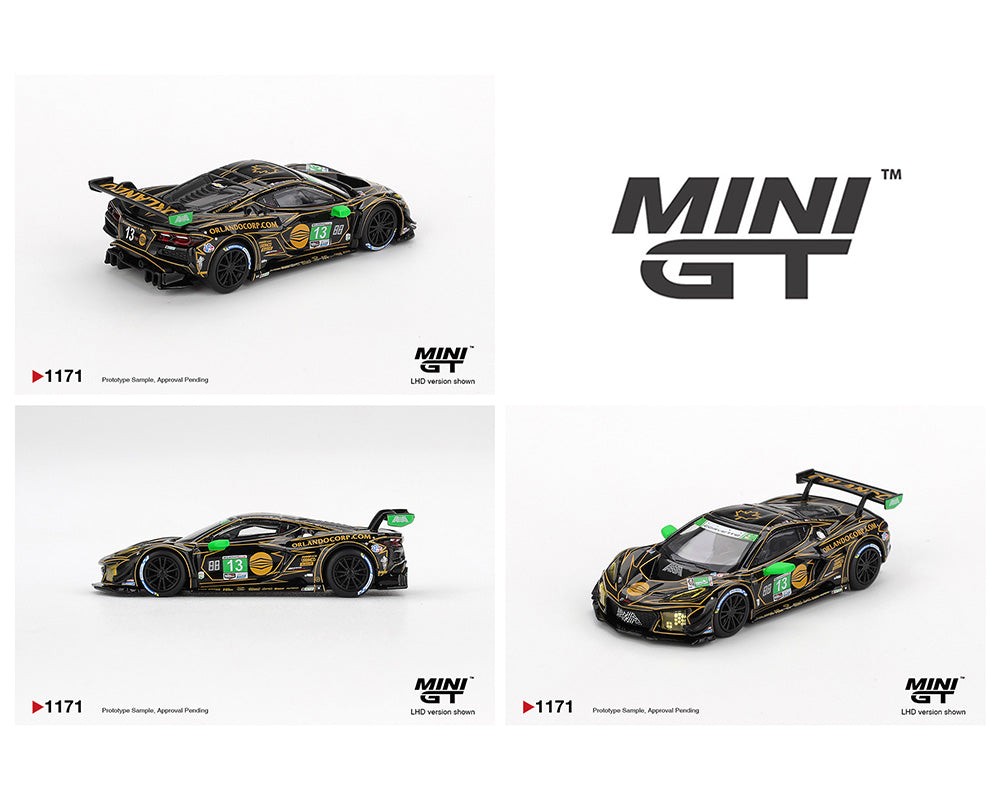 Chevrolet Corvette Z06 GT3.R #13 AWA 2025 IMSA Daytona 24 Hrs Mini GT 1:64 Car