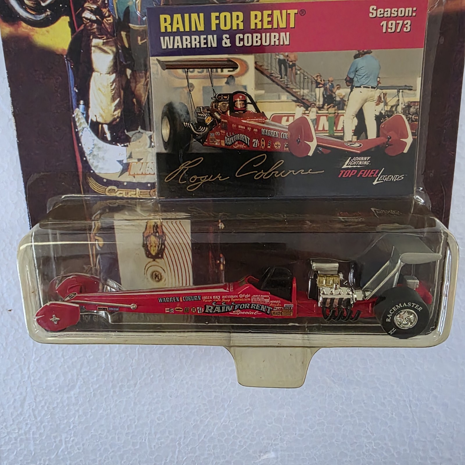 Johnny Lightning Top Fuel Legends 1:64 Roger Coburn Rain For Rent Season 1973
