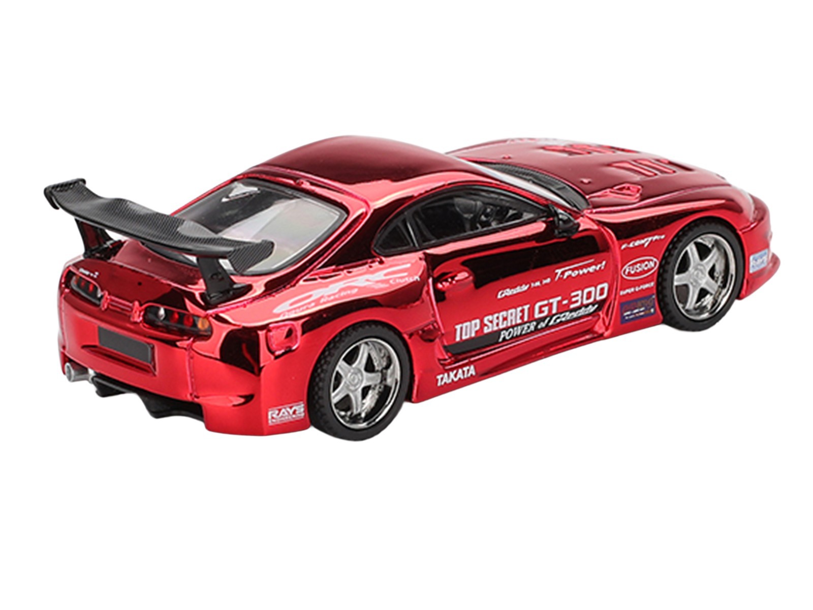 TOYOTA SUPRA (A80) TOP SECRET GT-300 RHD RED CHROME 1/64 BY MINI GT MGT01132