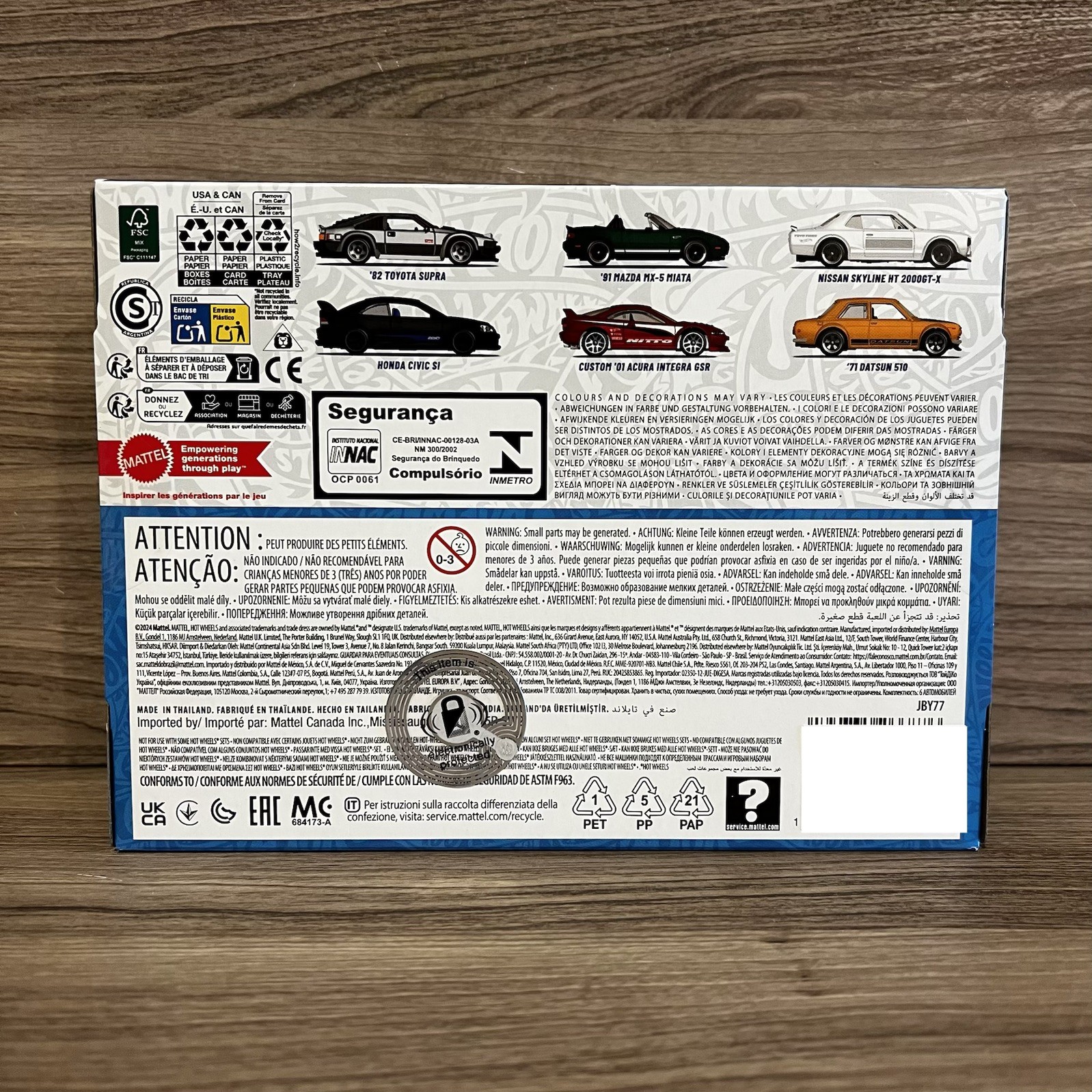 Hot Wheels Silver Series JDM 6-Pack – Factory Sealed – JBY77 Honda Toyota