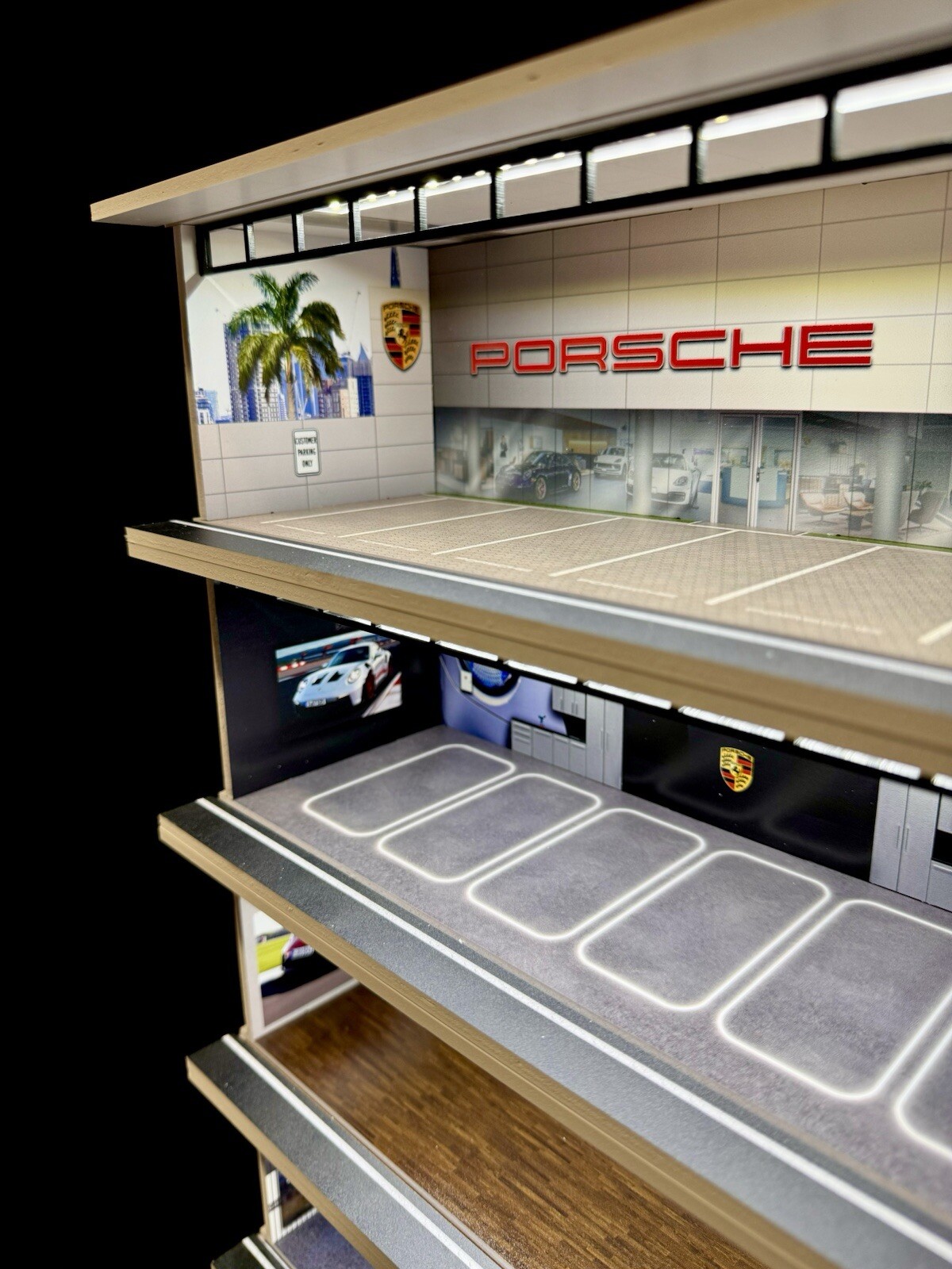 The Ultimate Porsche Diorama! For Hot Wheels 1:64 Models LED Lighting 5 LEVELS!