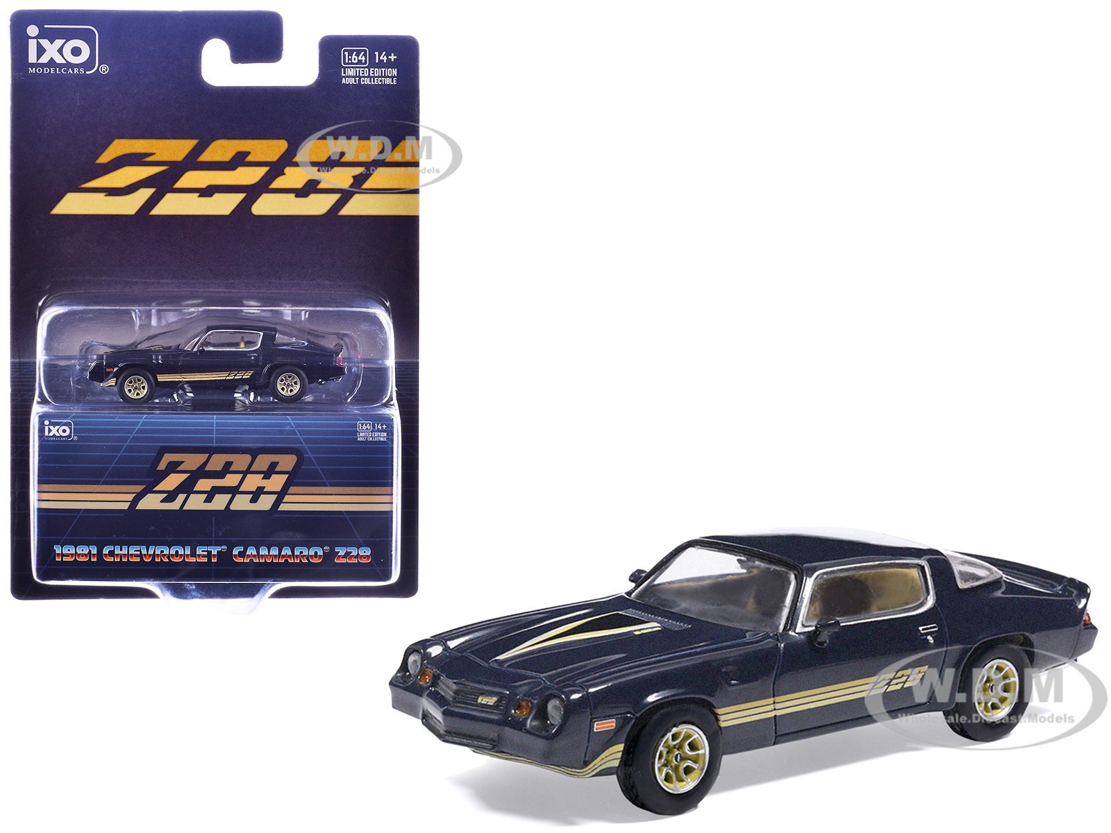 1981 CHEVROLET CAMARO Z28 DARK BLUE 1/64 DIECAST MODEL CAR BY IXO IA64018
