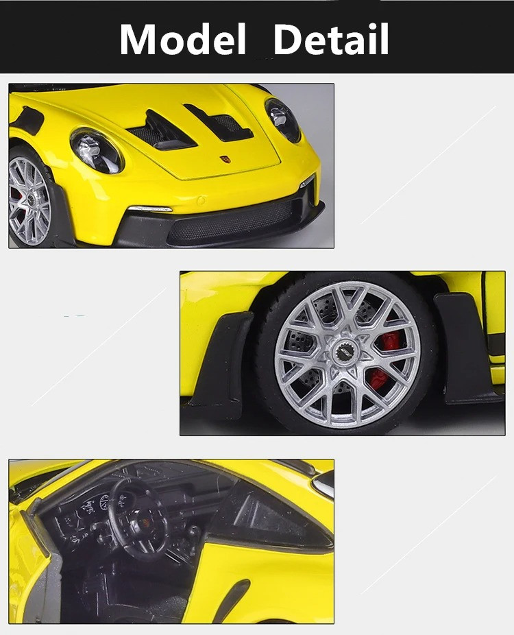 1:24 PORSCHE 911 GT3 RS Alloy Diecast Racing Car Model Sound/Light Toy Gift NEW