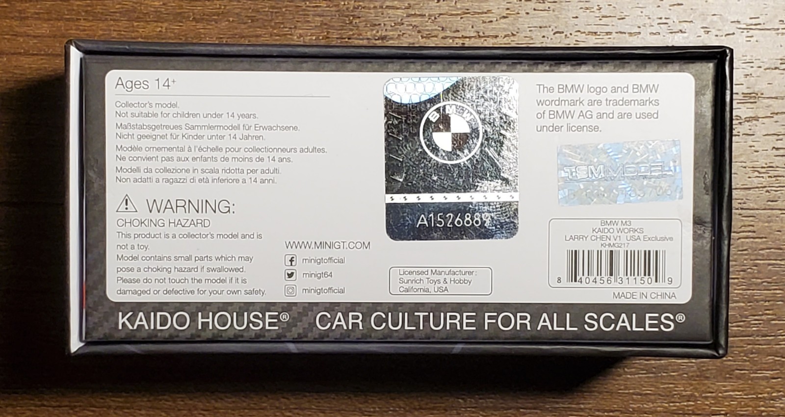 Kaido House x Mini GT BMW M3 Larry Chen 7-Eleven 1/64 KHMG217