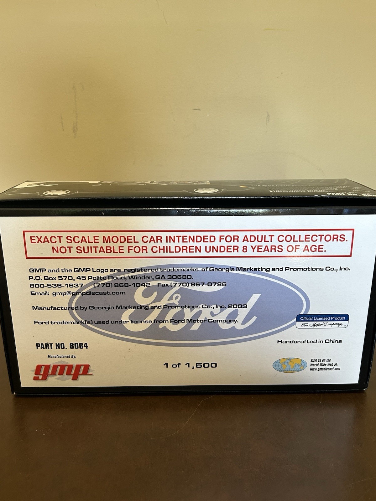 GMP 1:18 1986 Ford Mustang SVO Black Diecast Ltd Ed 1 of 1500 #0557 Part 8064
