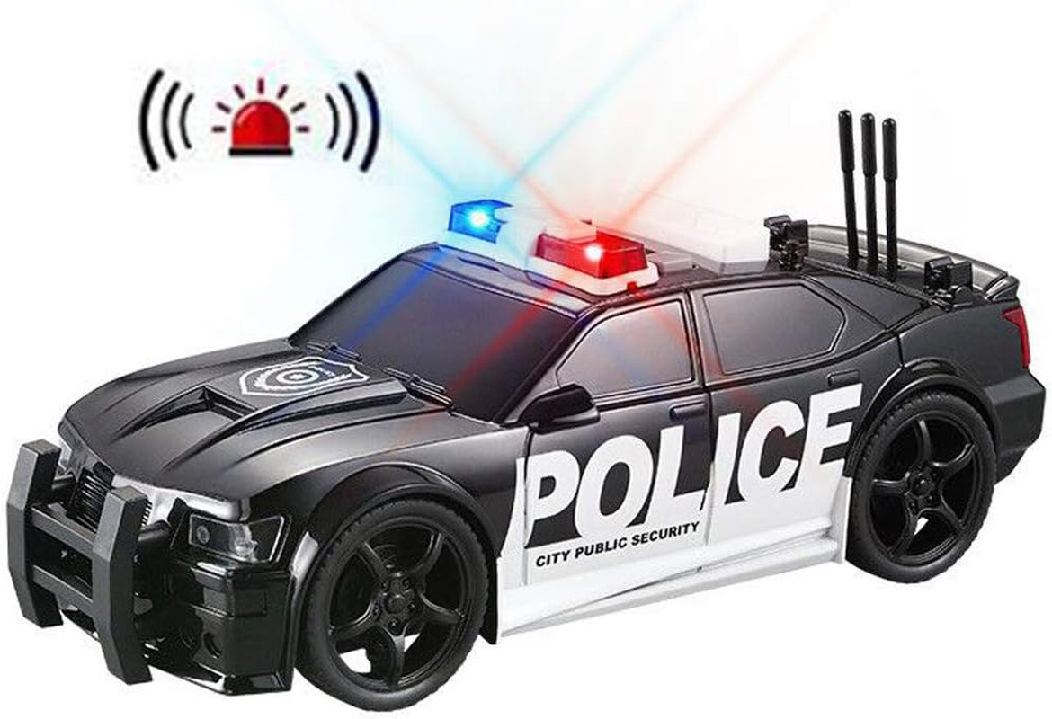 Police Car Toy Plastic Pursuit Rescue Vehicle with Sirnes Sound and Light for Ki