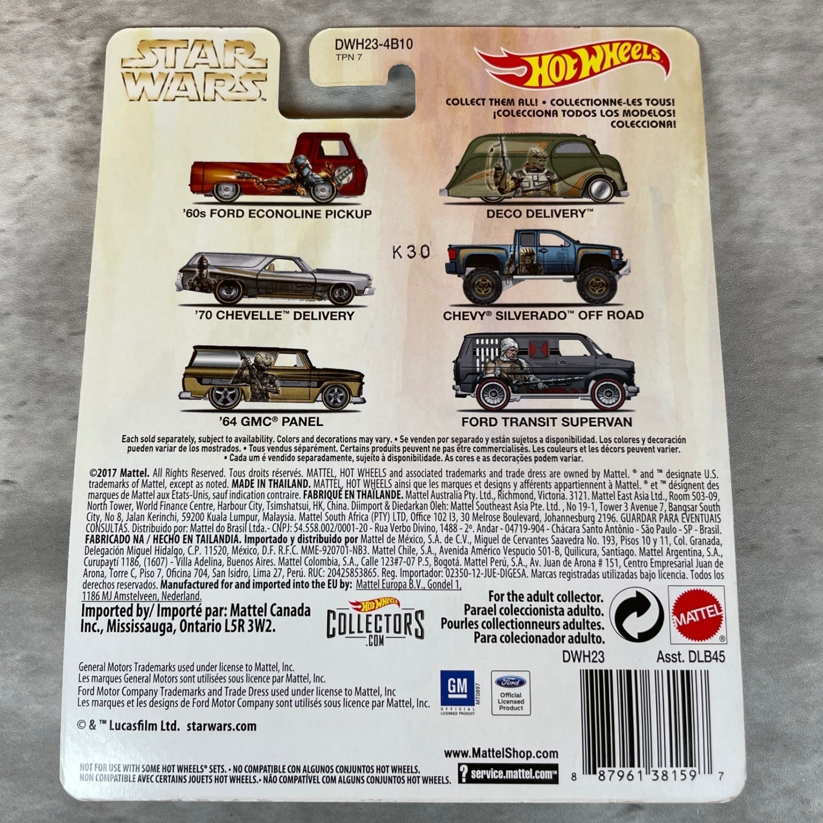 Hot Wheels Star Wars Bounty Hunter Series Complete Set of 6 Real Riders Diecast