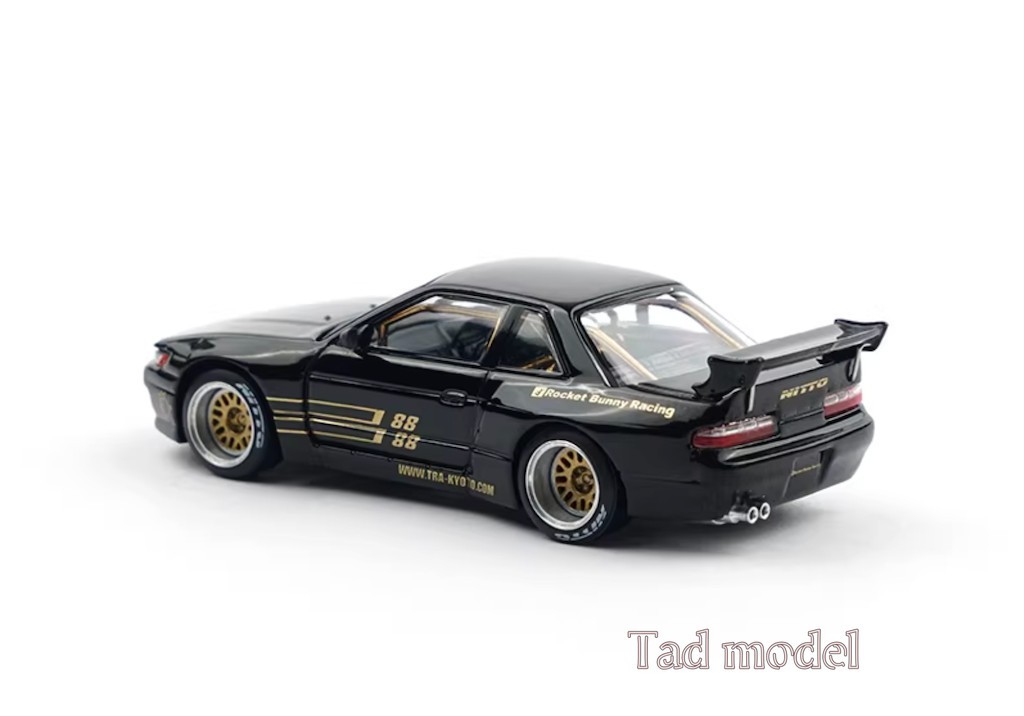 Poprace 1:64 JDM Black Silvia S13 Pandem Sports Model Diecast Display Car