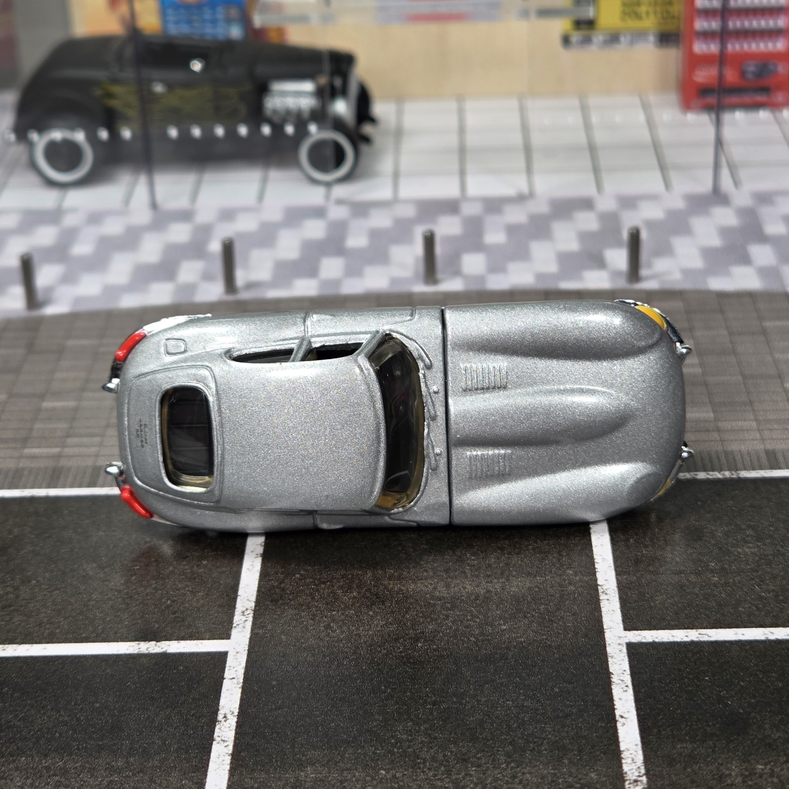Hot Wheels Limited Edition Jaguar XKE Coupe w/ Real Riders Silver Diecast 1/64