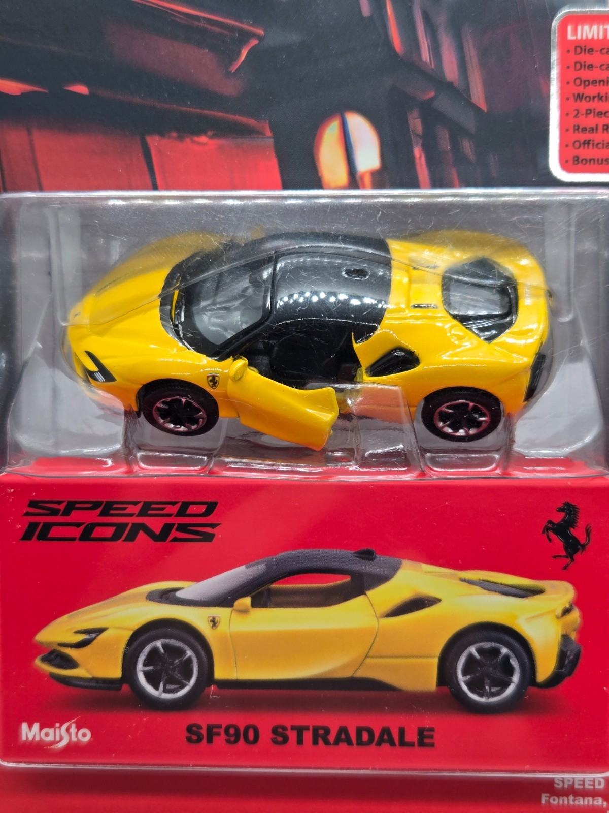 2025 Maisto Ferrari SF90 Stradale Yellow Speed Icons Limited Edition
