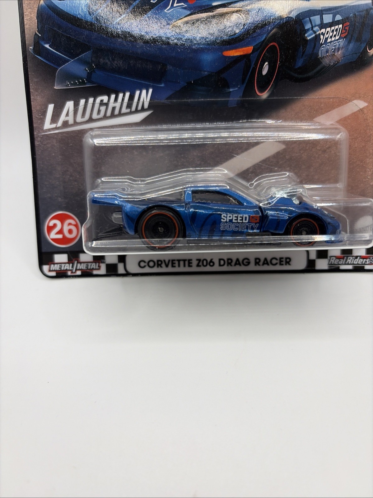 Hot Wheels Premium Boulevard Laughlin Corvette Z06 Drag Racer #26 Blue Z24