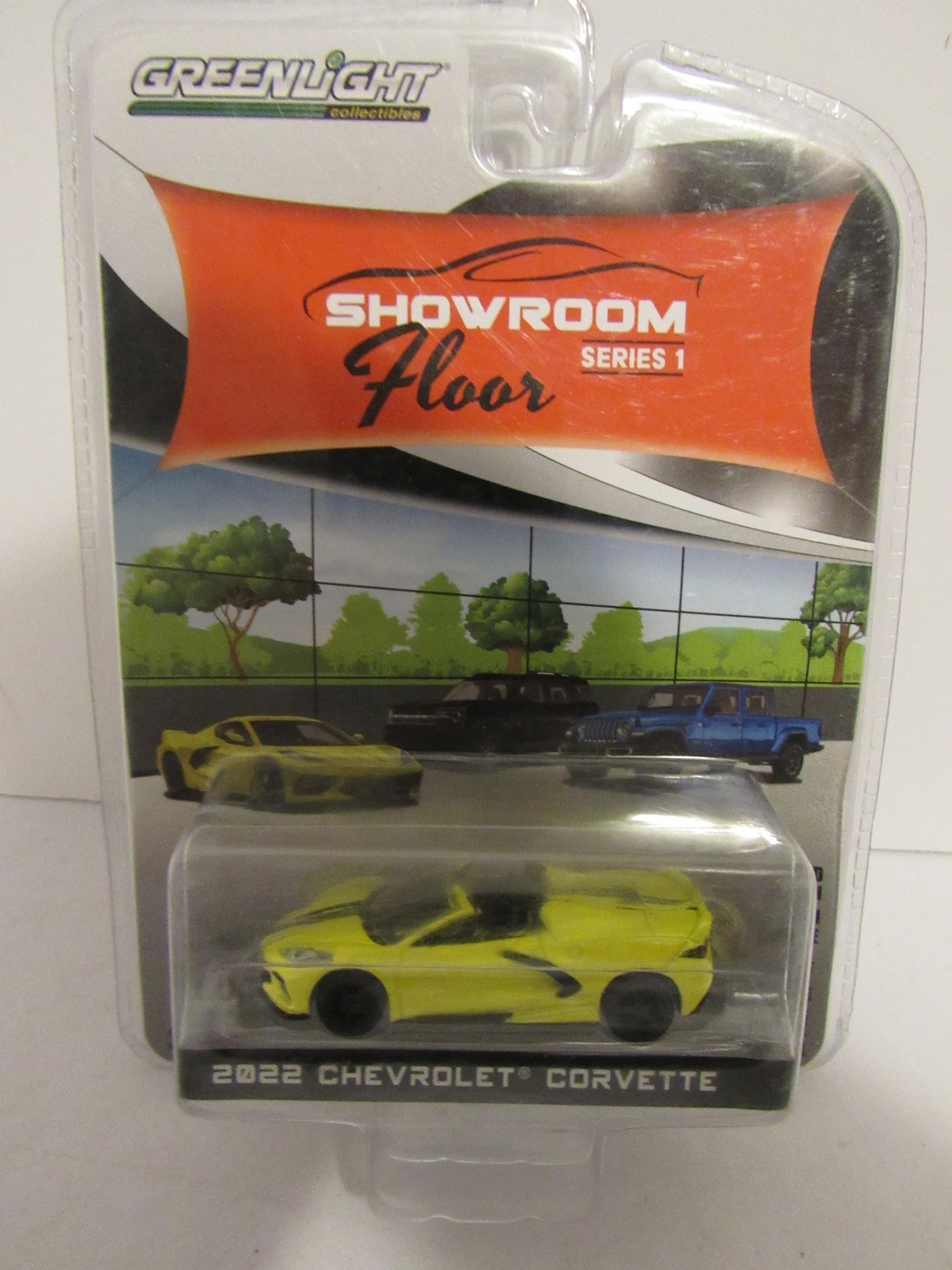 Greenlight 2022 Chevrolet Corvette Convertible Yellow Showroom Floor Series 1