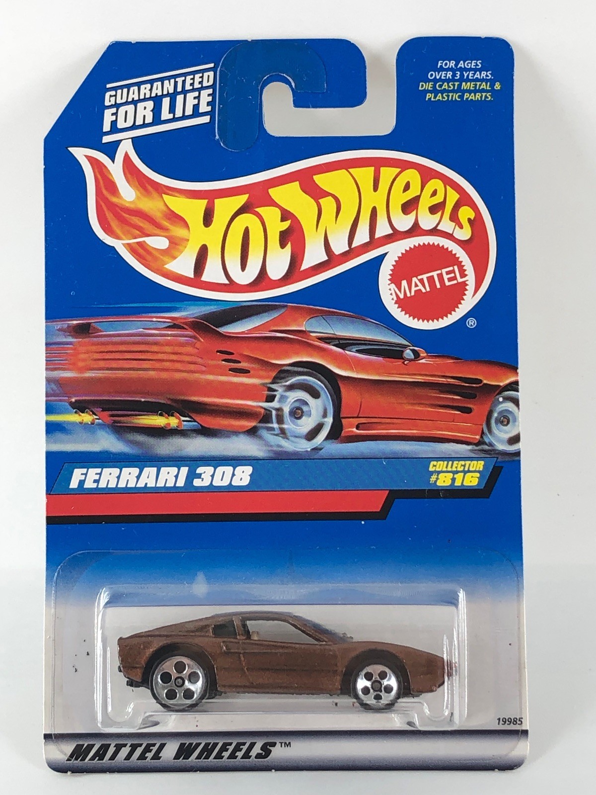 Hot Wheels Ferrari 308 Brown 1998 #816 Red Card