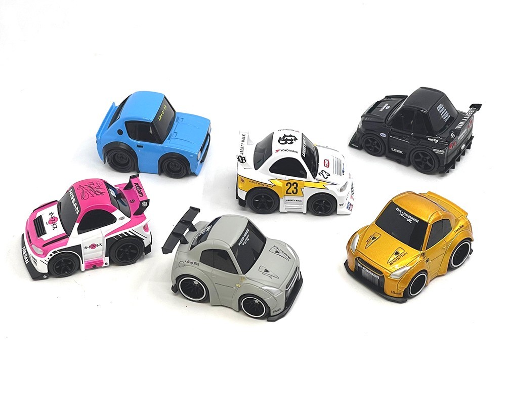 Mini GT 1:64 QubeCarz Series 1 Liberty Walk Assortment of 6 Cars Set, QZO0101