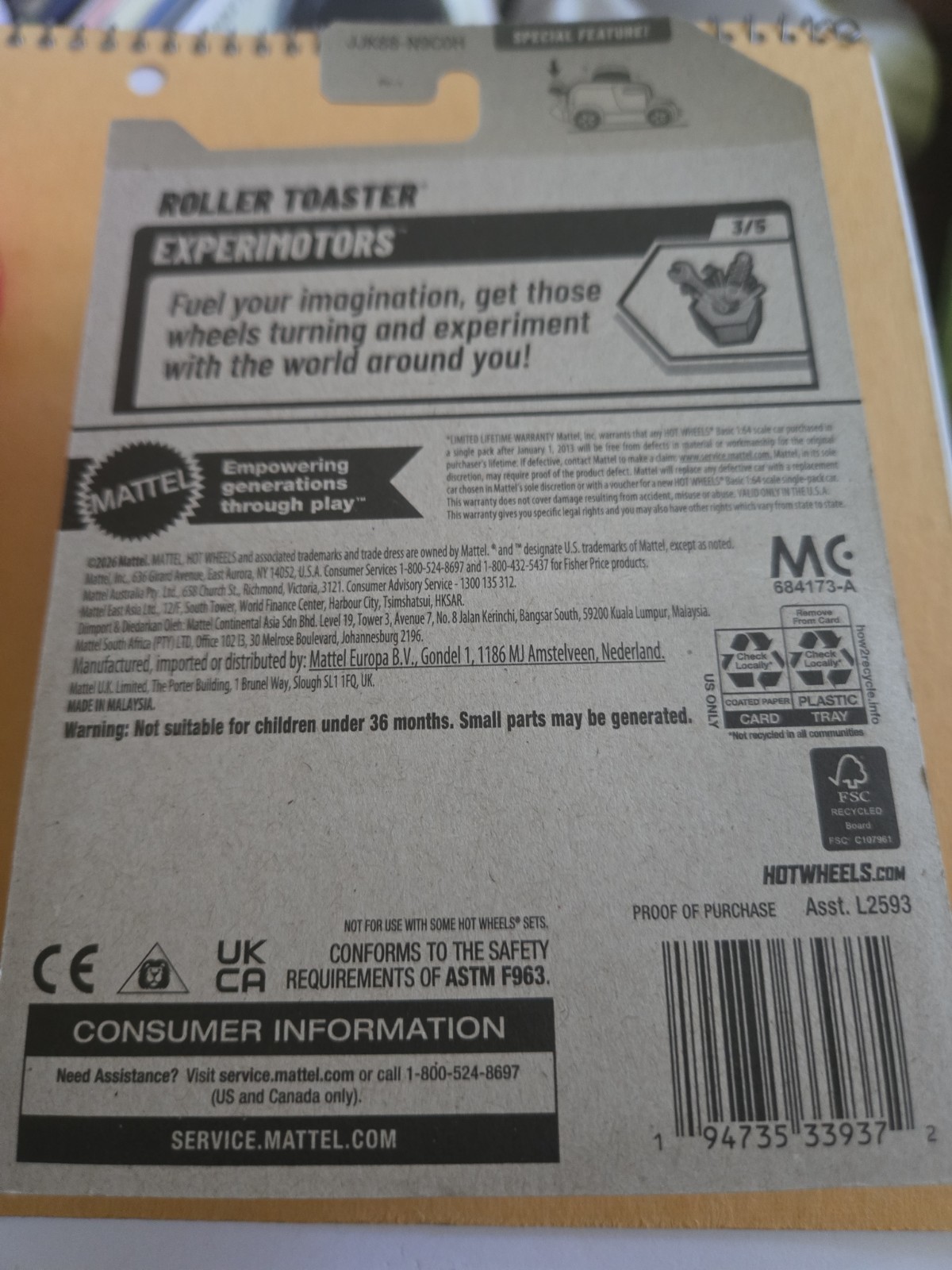 🔥Hot Wheels Experimotors – Roller toaster🔥39/250
