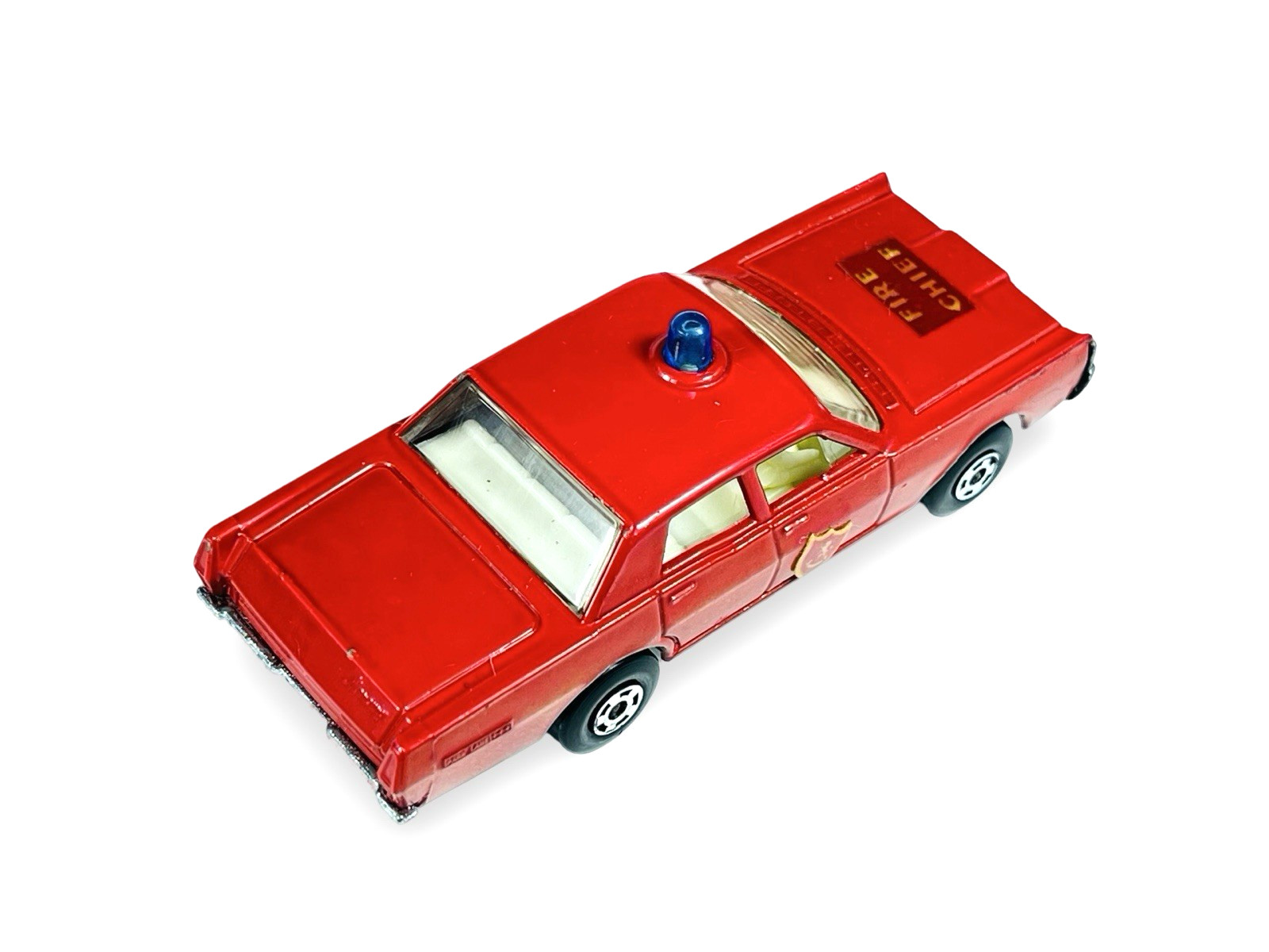 Matchbox Lesney Superfast MB55 Red Mercury Fire Chief Car w/Blue Dome Light