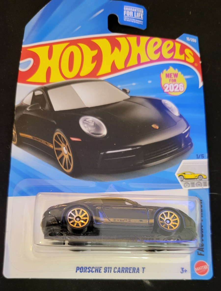 2026 Hot Wheels #15 HW Factory Fresh 1/10 PORSCHE 911 CARRERA T Black 1st Editio
