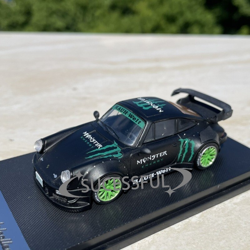 Black Green Monster Energy RWB 930 Porsche ModelCollect 1:64 Diecast NIB