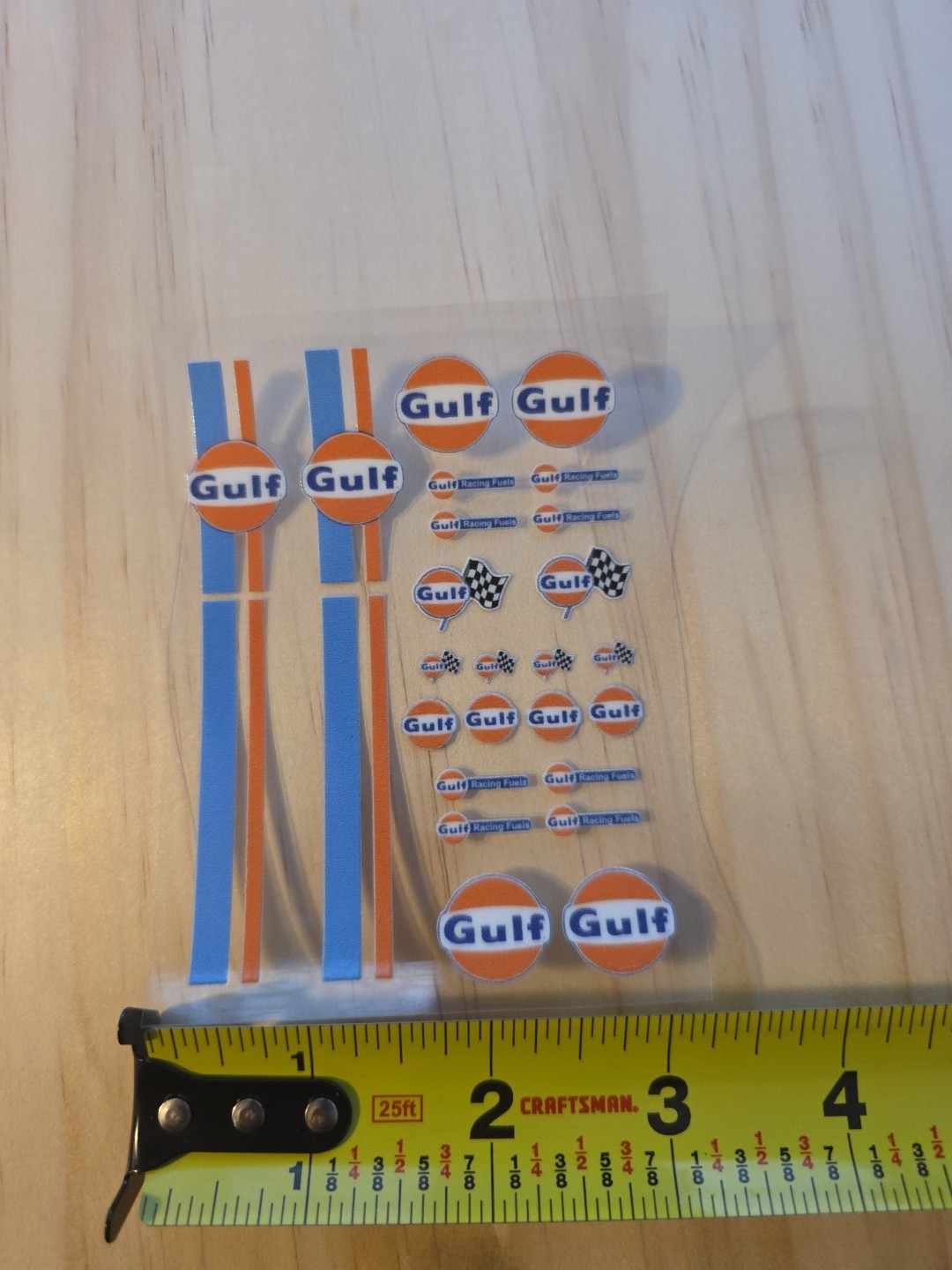 Gulf Livery (ONLY) for 1:64 scale diecast cars 4in X 3in UVDTF Decal Waterproof