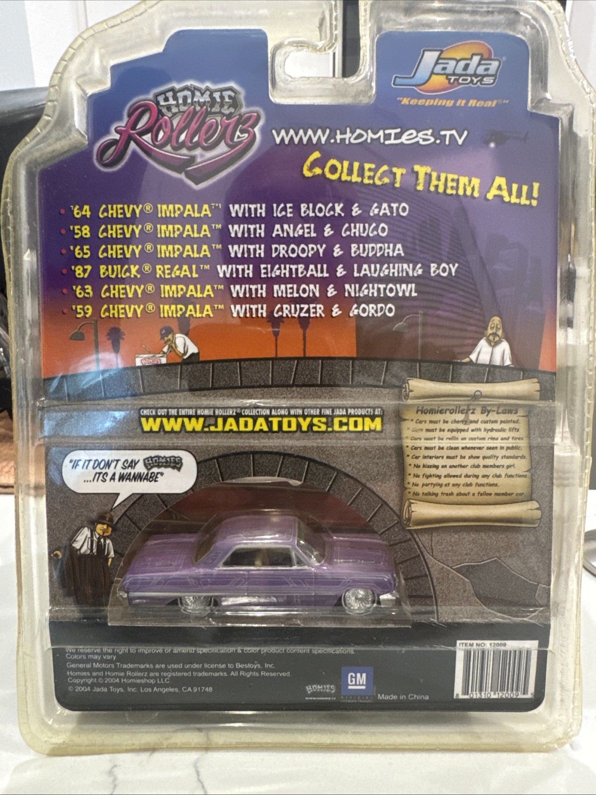 Jada Toys Homie Rollerz 1963 Purple Chevrolet Impala W Melon & Night Owl