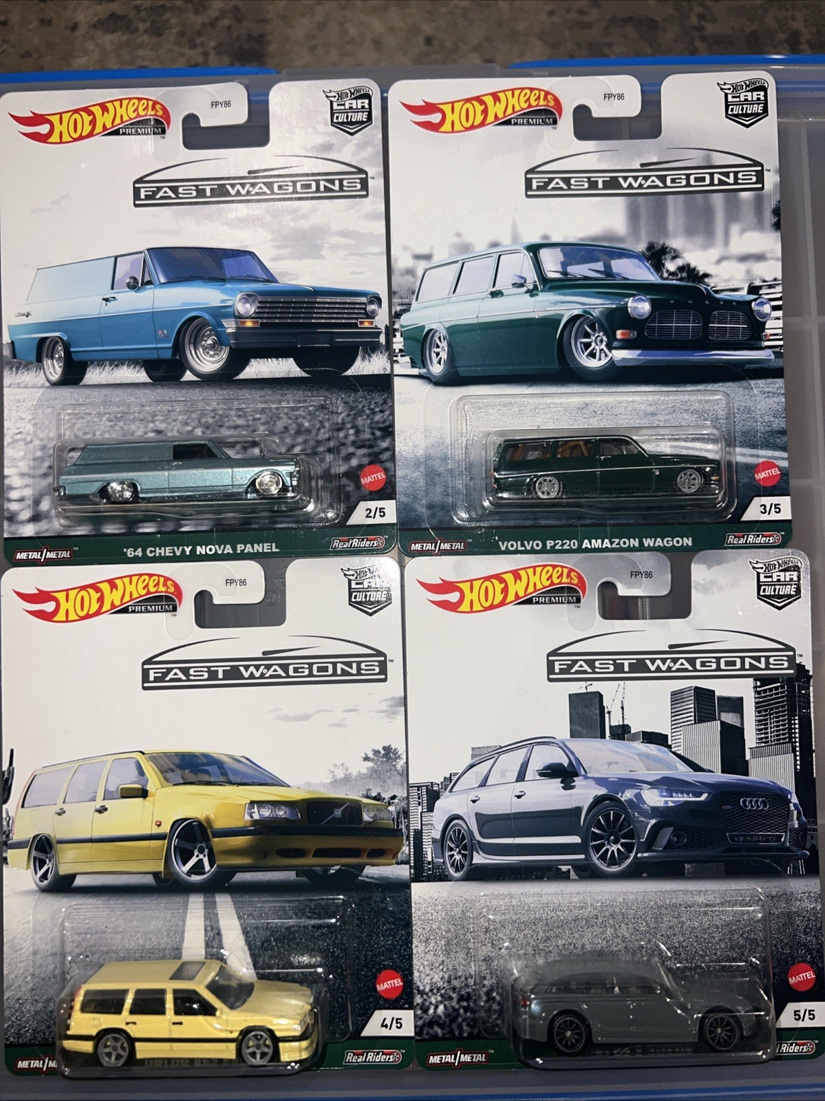 Hotwheels Premium Car Culture Fast Wagons FPY86 Set Of 4 Only See Pictures!!