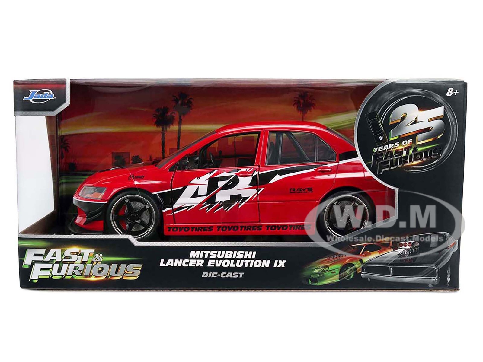 SEAN’S MITSUBISHI LANCER EVO IX RED “FAST & FURIOUS 25 YEARS” 1/24 BY JADA 36208
