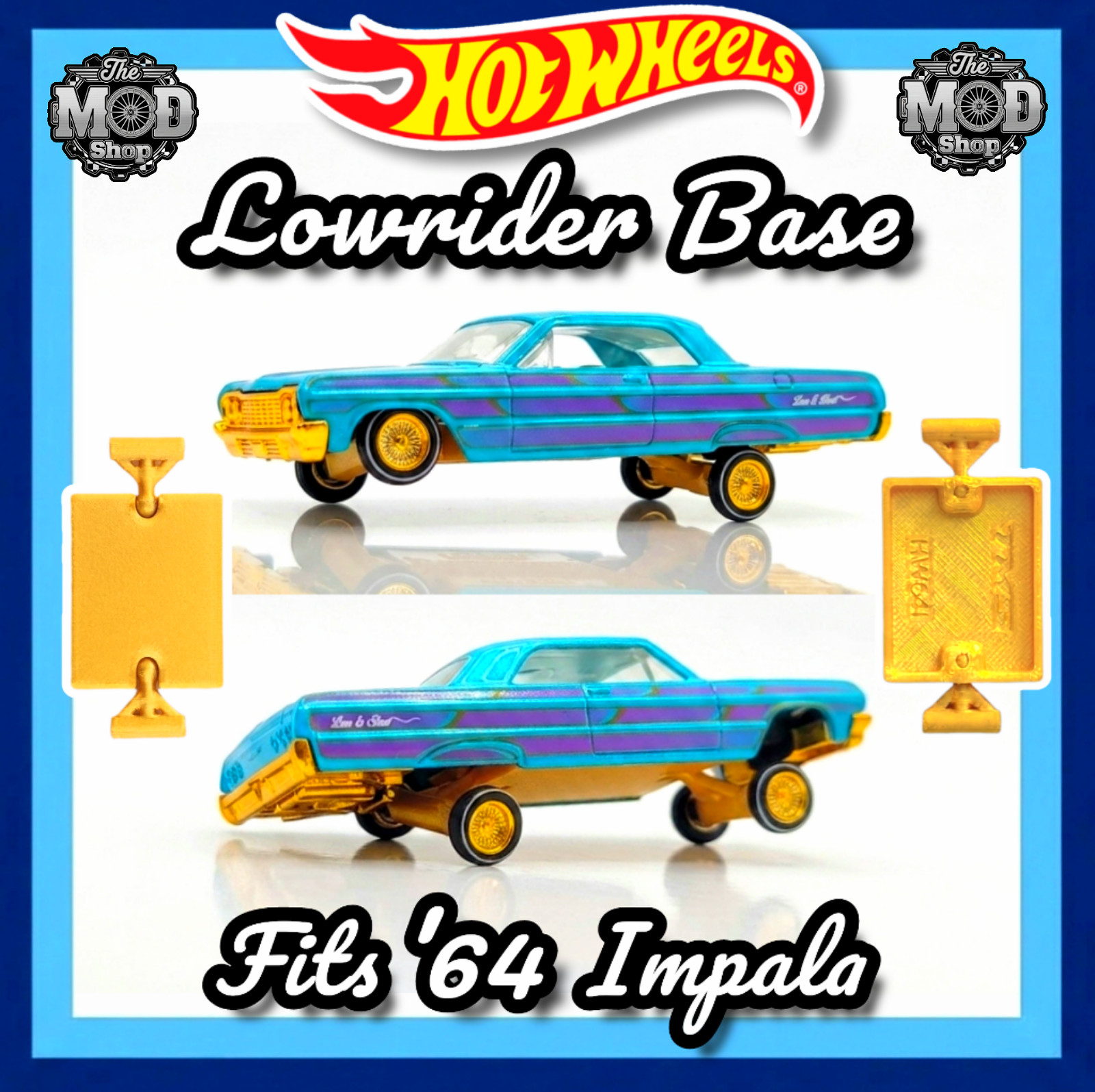 Lowrider Base for Hot Wheels ’64 Impala Custom 3D Printed Parts