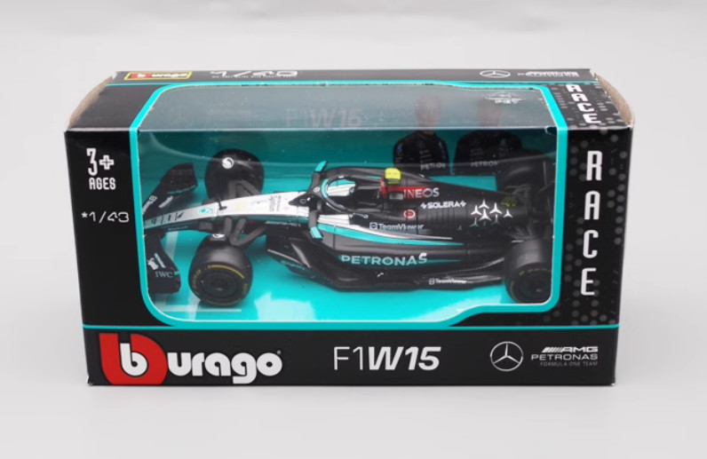 Bburago 1:43 F1 Formula Mercedes AMG W16 W15 Lewis Hamilton Russell Antonelli