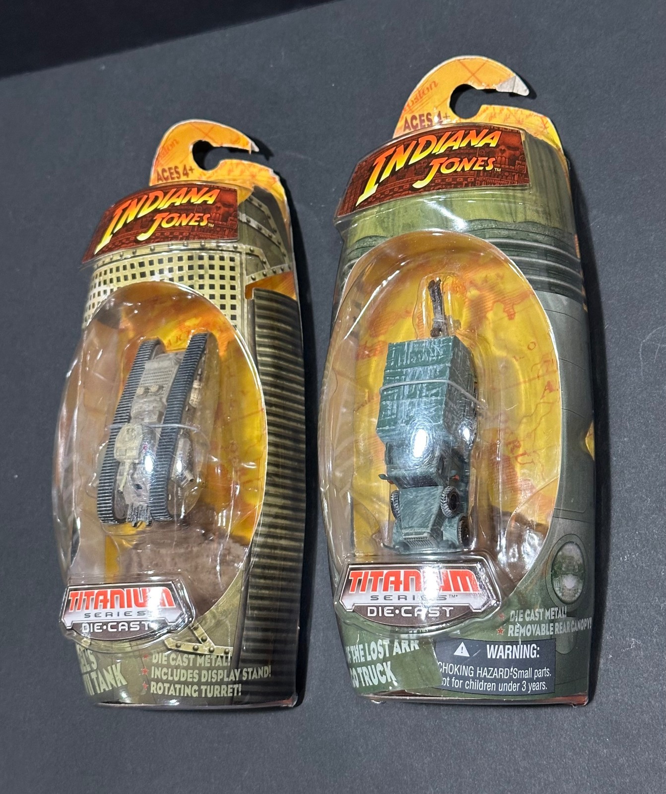 Indiana Jones Titanium Series Diecast Lot of 4 Tank Truck Sled Motorcycle Sealed