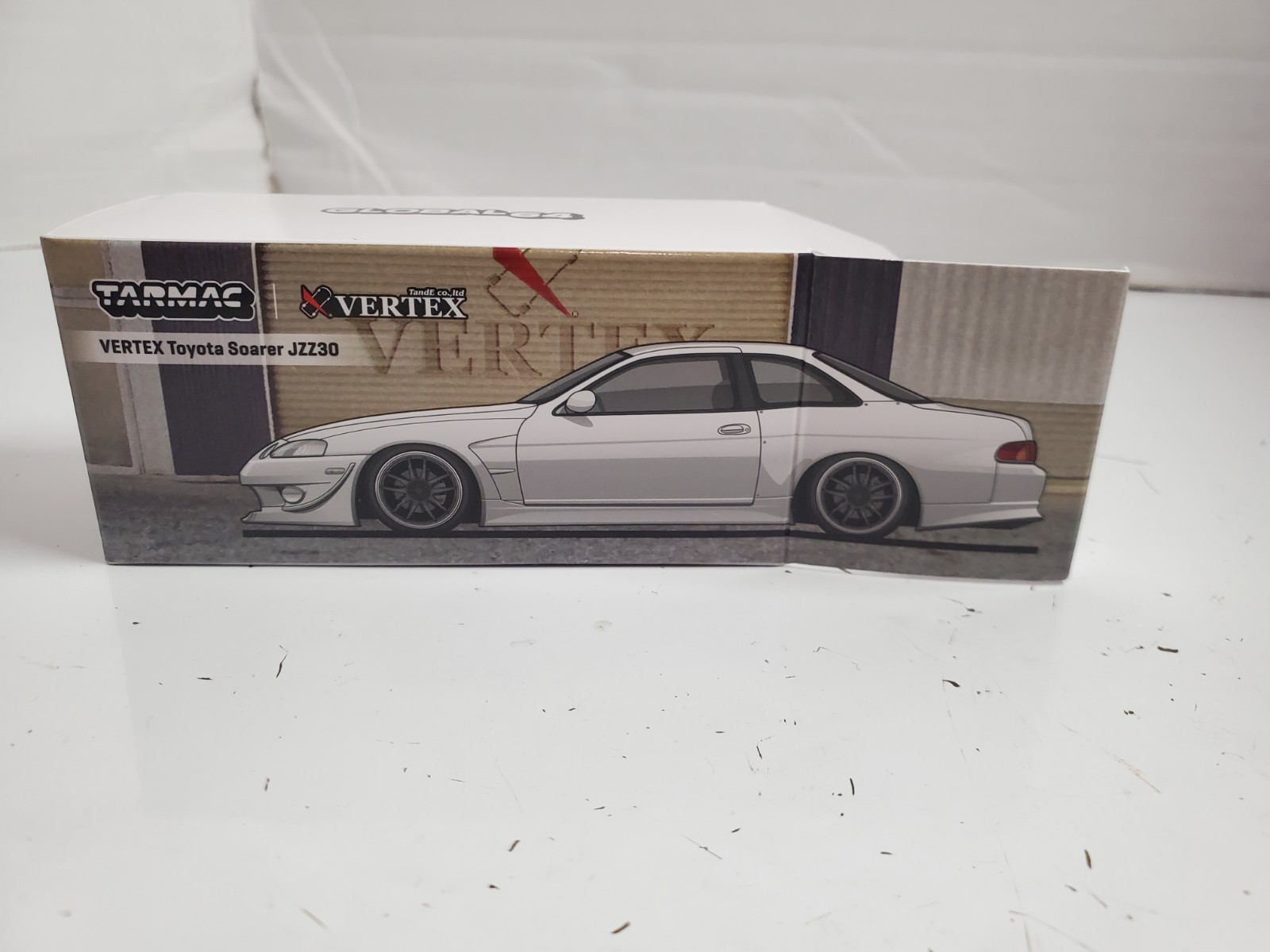 Tarmac Works 1/64 VERTEX TOYOTA SOARER JZZ30 Chrome Chase Diecast Car