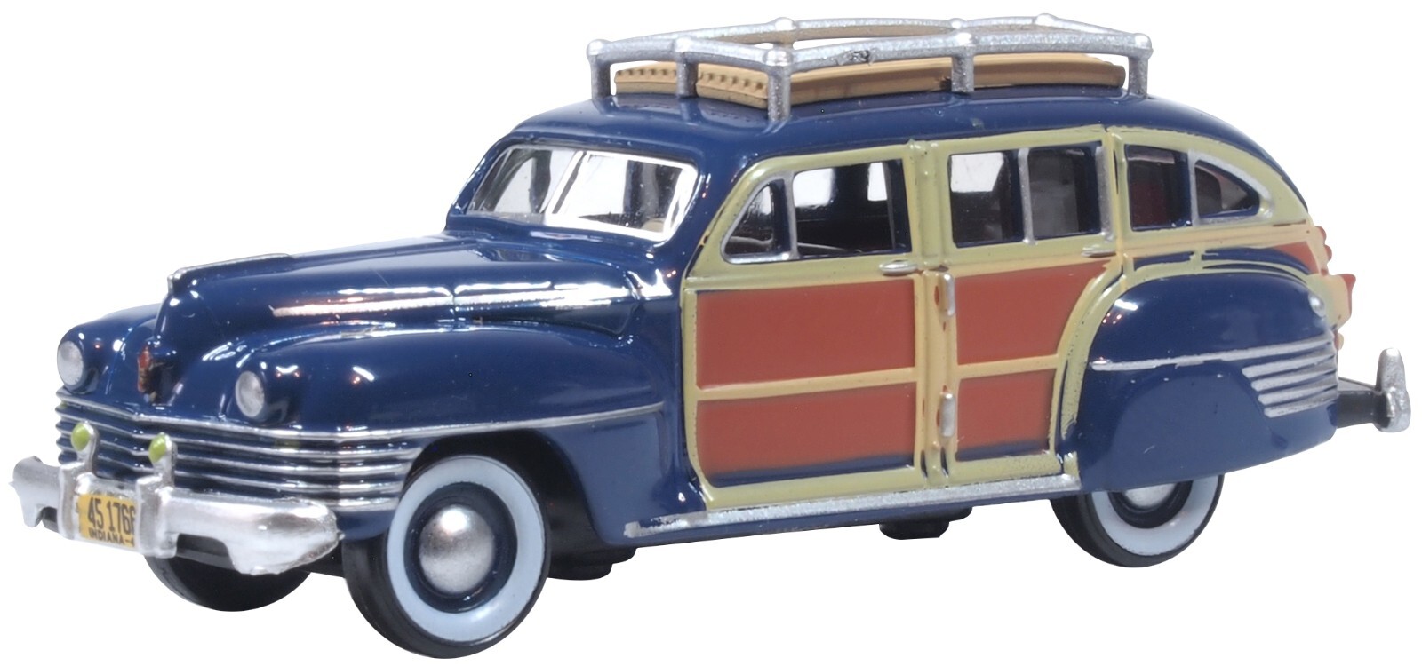 Oxford 1942 TOWN & COUNTRY WOODY WAGON Blue w/ Wood Panels 1/87 HO